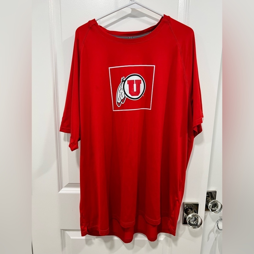 Under Armour University of Utah Utes HeatGear Red Performance T-Shirt Men’s 2XL